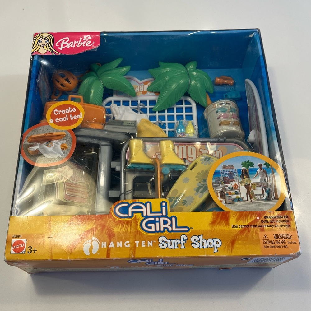 New 2003 Barbie Cali Girl Hang Ten Surf Shop by Mattel